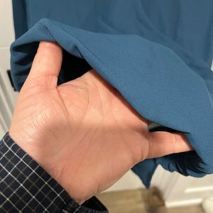 Shear teal crossover blouse